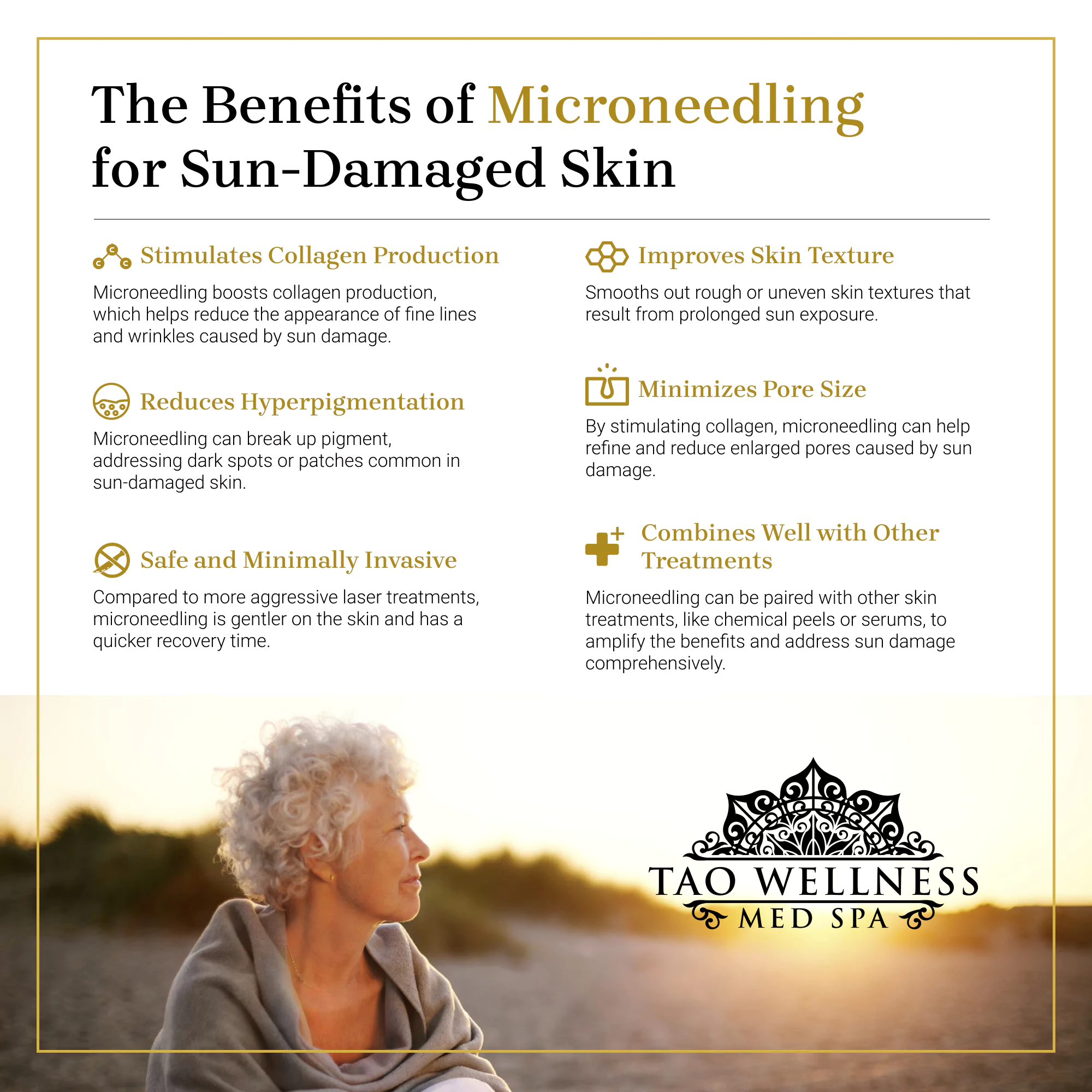 Tao Wellness Med Spa Microneedling benefits infographic