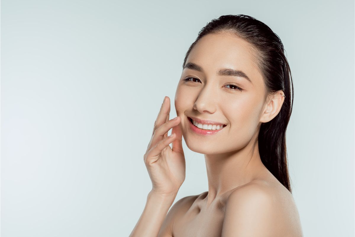 portrait of beautiful cheerful asian girl